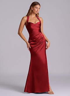 Azazie Destiny Bridesmaid Dresses Scarlet Mermaid Sweetheart Neckline Stretch Satin Dress image3