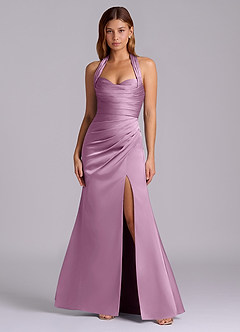 Azazie Destiny Bridesmaid Dresses Wisteria Mermaid Sweetheart Neckline Stretch Satin Dress image4