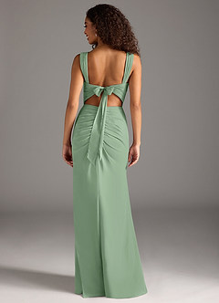 Azazie Jesaphine Bridesmaid Dresses Matcha Sheath Bow Chiffon Dress image2