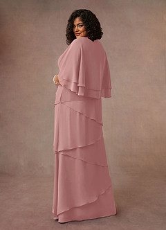 Azazie OHara Mother of the Bride Dresses Dusty Rose A-Line V-Neck Chiffon Dress image11