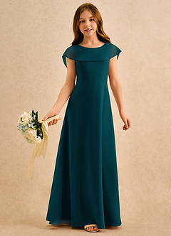 Azazie Kittie Girls Formal Flower Girl Klänningar Klä A-Line i Chiffong image1
