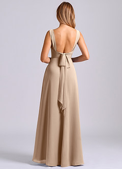 Azazie Beatrice Bridesmaid Dresses Taupe A-Line Sweetheart Neckline Chiffon Dress image2