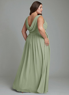 Azazie Novi Bridesmaid Dresses Pistachio A-Line Pleated Chiffon Dress image8