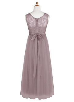 Azazie Georgette A-Line Lace Tulle Floor-Length Dress image9