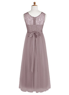 Azazie Georgette Junior Dusk A-Line Lace Tulle Dress image9