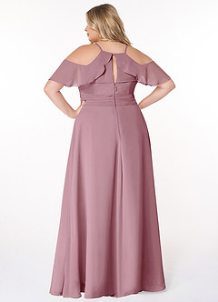 Azazie Dakota Bridesmaid Dresses Vintage Mauve A-Line V-Neck Pleated Chiffon Dress image7