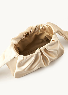 front Satin Knotted Handle Handbag