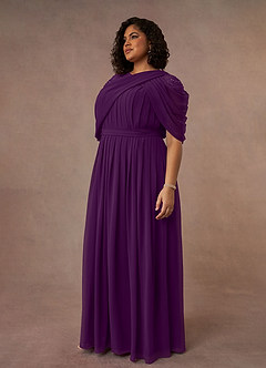 Azazie Olena Mother of the Bride Dresses Grape A-Line Sequins Chiffon Dress image9