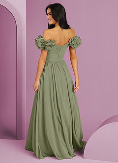 Barbie ♥ Azazie Bridesmaid Dresses Pistachio A-Line Off the Shoulder Chiffon Convertible Dress image2