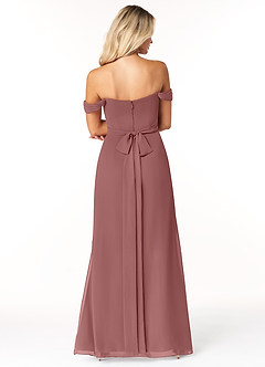 Azazie Joretta Abiti da Damigella Abito Convertibile A-Line in Chiffon Scollo a Cuore Rosa Del Deserto image2