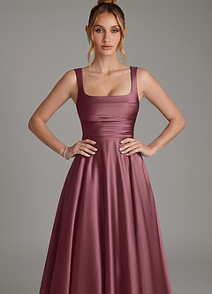 Azazie Azaria Bridesmaid Dresses Desert Rose A-Line Corset Stretch Satin Dress image6