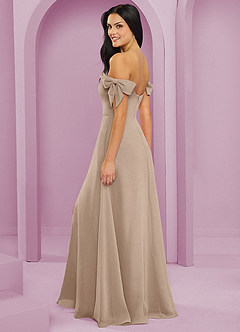 Barbie ♥ Azazie Jurken voor bruidsmeisjes Converteerbaar Jurk van Chiffon met A-Lijn Off the Shoulder Taupe image13