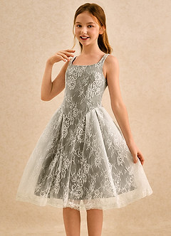 Azazie Cubbie Girls Formal Flower Girl Klänningar Klä A-Line i Spets image3