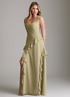 Azazie Sloane Bridesmaid Dresses Moss Green A-Line Sweetheart Neckline Chiffon Dress image1