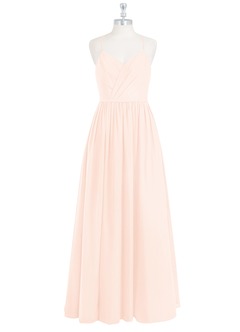 Azazie Cora Bridesmaid Dresses Pearl Pink A-Line Pleated Chiffon Dress image52
