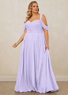 Christian Siriano Bridal for Azazie 1013 Bridesmaid Dresses Lilac A-Line Off the Shoulder Chiffon Dress image13