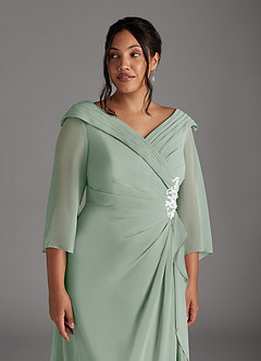 Azazie Jaycee Mother of the Bride Dresses Agave A-Line Chiffon Dress image11