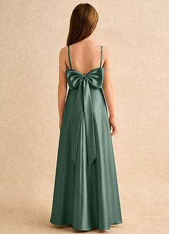 Azazie Joella Girls Formal Flower Girl Klänningar Klä A-Line i Stretch Satin Plisserad image1