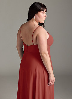 Azazie Akita Bridesmaid Dresses Terracotta A-Line Chiffon Dress image11