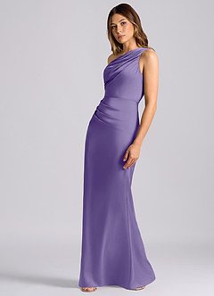 Azazie Akilah Bridesmaid Dresses Tahiti Mermaid One Shoulder Stretch Satin Dress image5