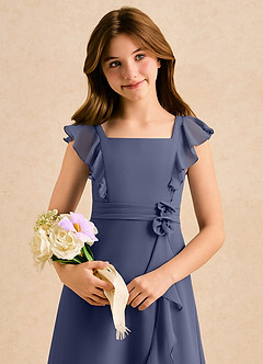 Azazie Soso Girls Formal Sukienki dla dziewczynek sypiących kwiaty Linia A Pofałdowany Szyfon Długość podłogi Sukienka image6