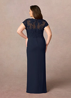 Azazie Carmen Mère de la mariée Robes Robe Fourreau en Dentelle Bleu Marine Foncé image9