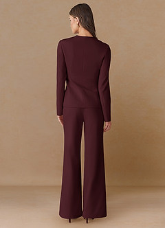front Elara Cabernet Blazer tailleur à tissage raffiné