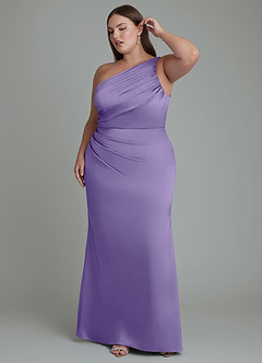 Azazie Akilah Bridesmaid Dresses Tahiti Mermaid One Shoulder Stretch Satin Dress image10