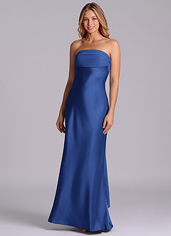 Azazie Ailanie Brudtärnklänningar Klä av Tubklänning i Stretch Satin Axelbandslös Kungsblå image1