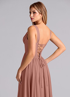 Azazie Delmie Final Sale Cedar Rose A-Line Corset Chiffon Dress image2