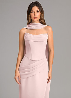 Azazie Sorrel Bridesmaid Dresses Blushing Pink Mermaid Corset Chiffon Dress image6