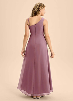 Azazie Brooke Junior Vintage Mauve A-Line Side Slit Chiffon Dress image2