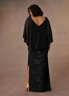 Azazie Collins Mother of the Bride Dresses Black Sheath Lace Dress image10