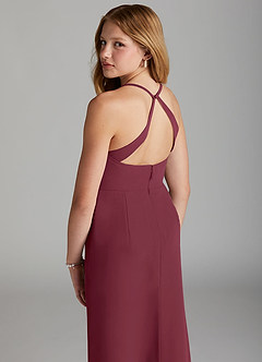 Azazie Becca Junior Cabernet Mermaid Chiffon Dress image2