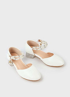 front Escarpins à talons compensés et brides en perles pour fille