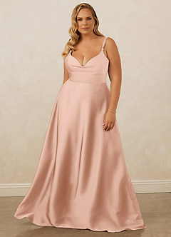 Christian Siriano Bridal for Azazie 1001 Bridesmaid Dresses Rose Gold A-Line Sweetheart Neckline Stretch Satin Dress image11