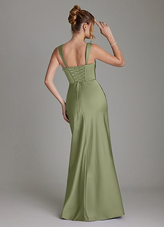 Azazie Agustina Bridesmaid Dresses Garden Sage Mermaid Corset Stretch Satin Dress image2