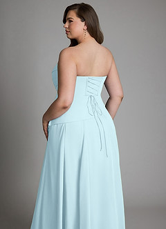 Azazie Gabriela Bridesmaid Dresses Cloud Blue A-Line Corset Chiffon Dress image25
