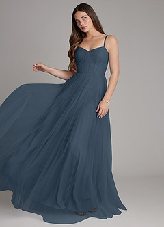 Azazie Teagan Bridesmaid Dresses Neptune A-Line Sweetheart Neckline Tulle Dress image3