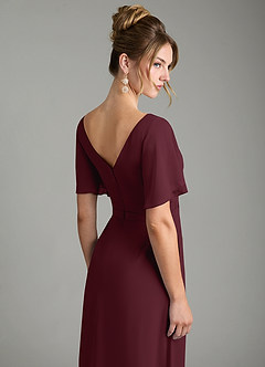 Azazie Ambrosia Bridesmaid Dresses Cabernet A-Line Pleated Chiffon Dress image7
