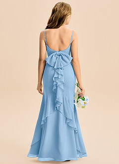 Azazie Lioren Junior Robe Sirène en Mousseline de soie Arc Poudre Bleue image5