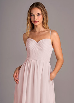 Azazie Joni Bridesmaid Dresses Blushing Pink A-Line Strapless Chiffon Convertible Dress image2