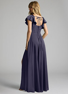 Azazie Bondi Bridesmaid Dresses Stormy A-Line Bow Stretch Satin Dress image5