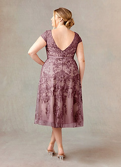 Azazie Sanna Moeder van de bruid jurken A-Lijn Jurk van Tule Scoop kant Vintage Mauve Champagne image8