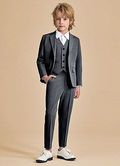 front Oliver Garçons Charbon Costume 3 pièces