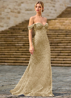 Juniper Champagne Blonde Illusion Gallakjole image4