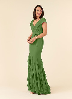 Azazie Bailora Mother of the Bride Dresses Basil Mermaid Ruched Chiffon Dress image2