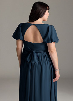 Azazie Madisynn Maternity Bridesmaid Dresses Bow Chiffon Floor-Length Dress image10