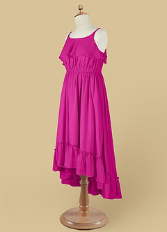 Azazie Karmen Flower Girl Dresses Fuchsia A-Line Ruched Chiffon Dress image11