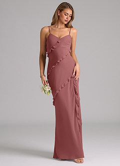 Azazie Nancie Bridesmaid Dresses Amethyst Mermaid Ruched Chiffon Dress image5